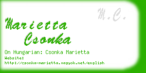 marietta csonka business card